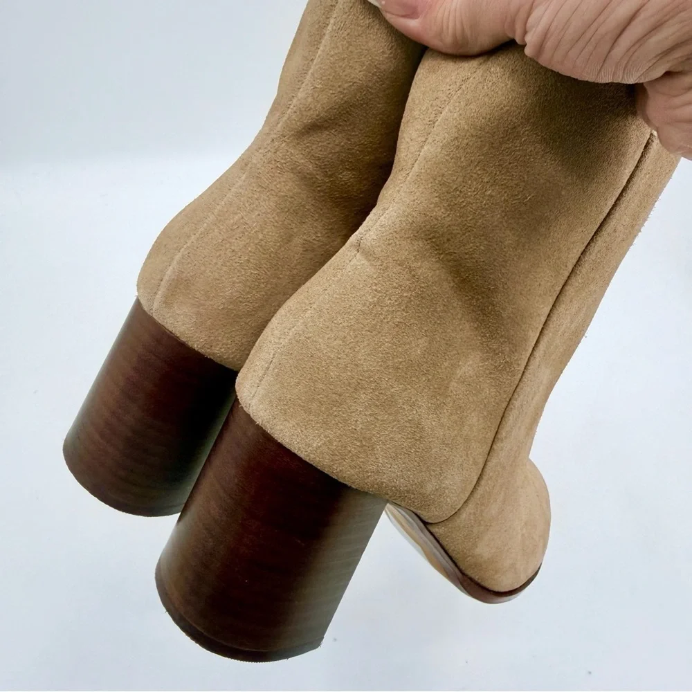 MADEWELL The Mira Side Seam Ankle Boot Suede NH202 Walnut Shell